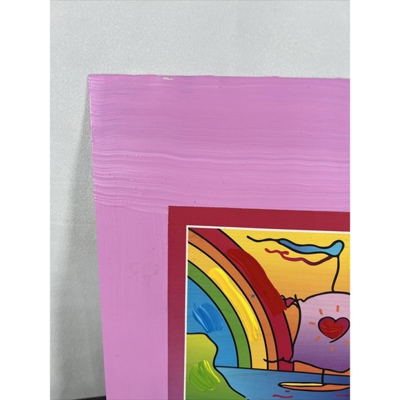 Peter Max Sailboat w/ Heart 248418 Hand Embellished Signed Serigraph - Picture 2 of 10